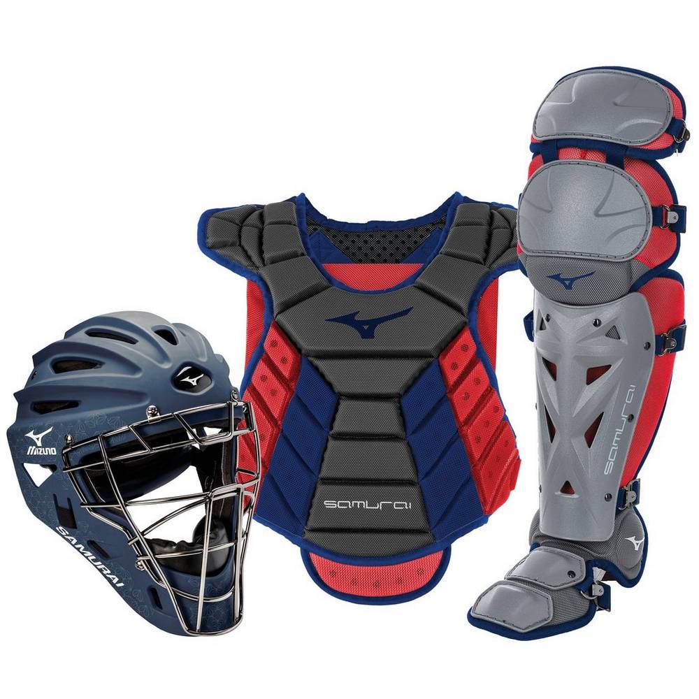 Damske Catchers Gear Mizuno Samurai Boxed (13-14") Námornícka Modrá/Červené Vypredaj CRHF93265